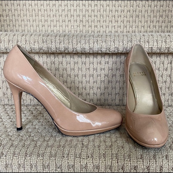 Stuart Weitzman Nude Platform Platswoon Pump 8.5 - Picture 5 of 9